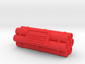  TNT dynamite bomb - 7 sticks - 1:1 scale in Red Processed Versatile Plastic