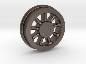 Climax Locomotive Spoked Wheel, 1:20.3 Scale in Polished Bronzed Silver Steel