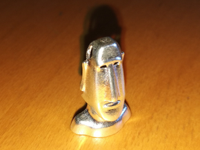 Moai : Head Statue of the island of Easter in Natural Silver