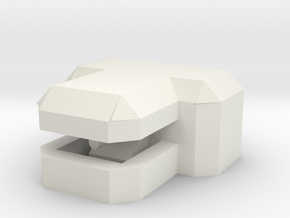 1/285 "T" Concrete Bunker in White Natural Versatile Plastic