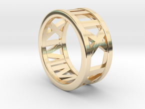 Customized roman numbers ring in 14K Yellow Gold