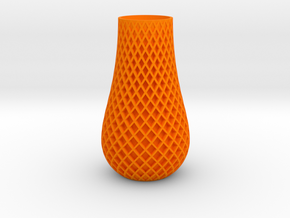Double Spiral Vase in Orange Processed Versatile Plastic: Medium