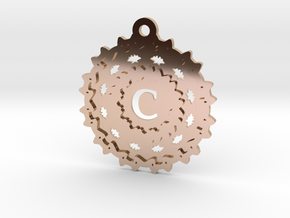 Magic Letter C Pendant in 14k Rose Gold Plated Brass