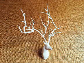 Sakura Tree Deer head in White Natural Versatile Plastic