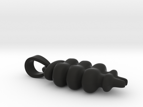 Rattlesnake rattle  pendant in Black Natural Versatile Plastic