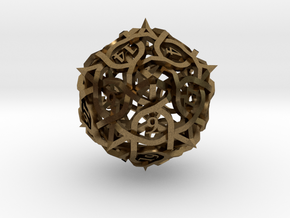 DoubleSize Thorn d20 in Natural Bronze