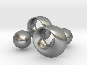 Möbius Cufflinks in Natural Silver