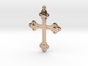 Holy Cross Pendant in 14k Rose Gold Plated Brass