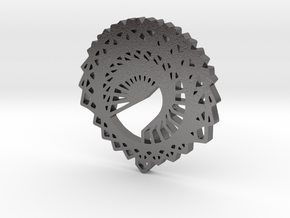 geometric spiral pendant in Polished Nickel Steel