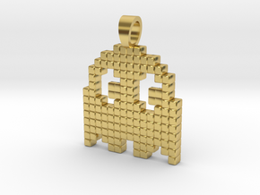 Pacman's Phantom [pendant] in Polished Brass