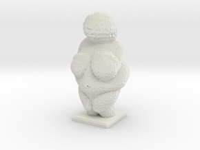 Venus of Willendorf voxelized in White Natural Versatile Plastic