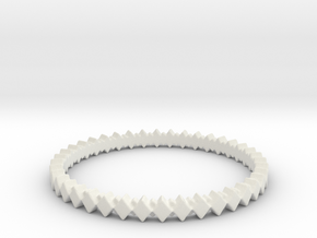Rhombus Double Layer Band Ring in White Natural Versatile Plastic: 7 / 54