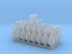 1/18 Scale Chess Pieces Sprue (Full Set) in Tan Fine Detail Plastic
