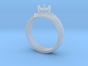 Elegant ring with curved halo in Tan Fine Detail Plastic