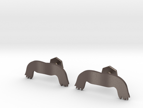 The Rancher Mustache Cufflinks in Polished Bronzed-Silver Steel