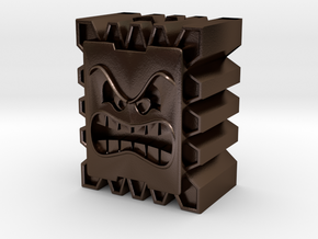 Thwomp Block Bead in Polished Bronze Steel