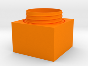 Cubic jar - bottom in Orange Processed Versatile Plastic