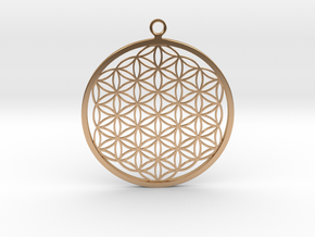Flower of Life Pendant in Polished Bronze