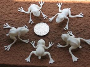 5 Jumping Frogs in White Natural Versatile Plastic