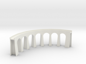 T - Scale (1:450) Concrete Viaduct (R132.5mm) in White Natural Versatile Plastic