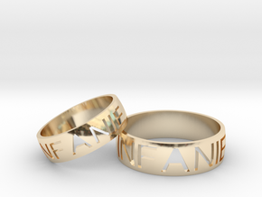cravedtextring-pair in 14k Gold Plated Brass