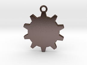 Time (Gear) Pendant in Polished Bronze Steel