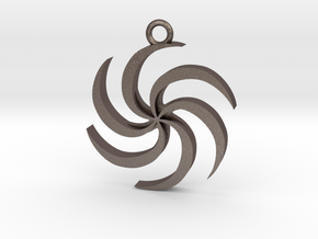 Space (Spiral) Pendant in Polished Bronzed-Silver Steel