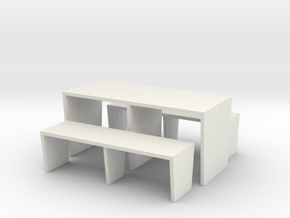 Modern Picnic Table in White Natural Versatile Plastic