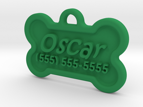 Dog Tag Oscar in Green Processed Versatile Plastic