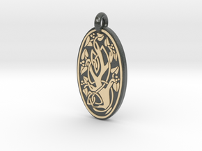 Sacred Tree/Tree of Life - Oval Pendant in Glossy Full Color Sandstone