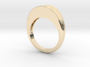 Striped band ring in 14K Yellow Gold: 5.5 / 50.25