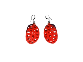 Exteriority Earrings in Red Processed Versatile Plastic