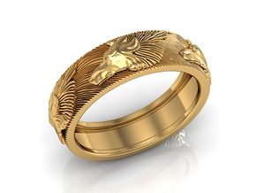 Wolf Ring in 18k Gold Plated Brass: 7.25 / 54.625