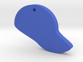Baseball Hat Silhouette Keychain in Blue Processed Versatile Plastic