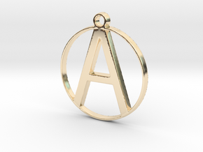 Letter A in 14k Gold Plated Brass