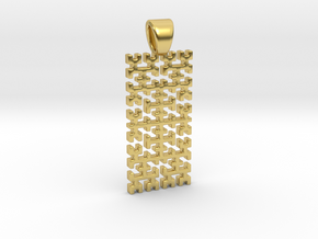 Big Hilbert curve [pendant] in Polished Brass