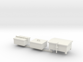 O Railroad Signal Boxes - Small in White Natural Versatile Plastic: 1:48 - O