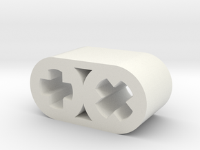 45 Degree Connector in White Natural Versatile Plastic