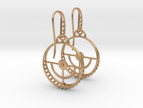 Clockwork Hoop Earrings in Natural Bronze (Interlocking Parts)