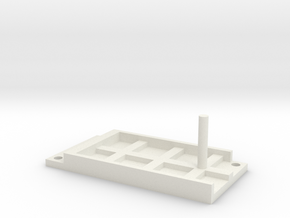 Model Railway Terminal Block Mount (22mm) in White Natural Versatile Plastic