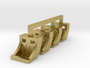 Running Board Steps, HO scale - Brass version in Natural Brass