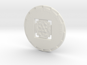 Gayatri Yantra Coin - One Light One Love One Truth in White Natural Versatile Plastic: Extra Small