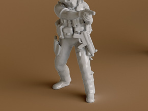 1 Soldier no base (1:64 Scale) in Tan Fine Detail Plastic