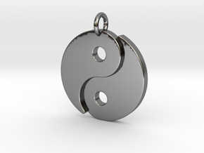 Yin and Yang Pendant in Fine Detail Polished Silver