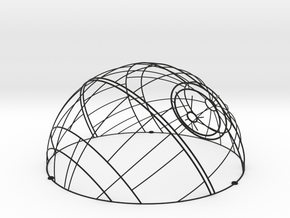 Wireframe Death Star Wall Sculpture in Black Natural Versatile Plastic: Small