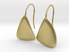 Leaf092 Earrings in Natural Brass
