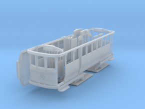 SEC Single Truck Tram HO 1:87 in Tan Fine Detail Plastic