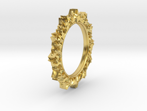 light Reflecting Ring - small in Polished Brass