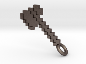 Minecraft Axe Pendant in Polished Bronzed-Silver Steel