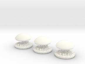 Dome and top 3 pack in White Processed Versatile Plastic